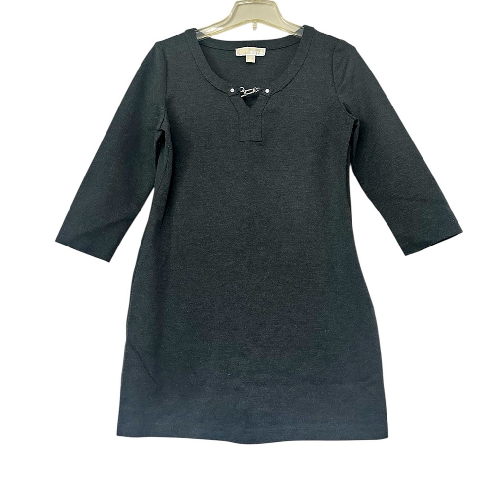 Michael Kors Charcoal Stretch Knit Mini Dress